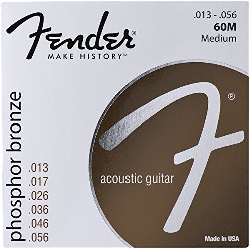 Fender Phosphor Bronze Acoustic Guitar Strings, Ball End, 60M .013-.056