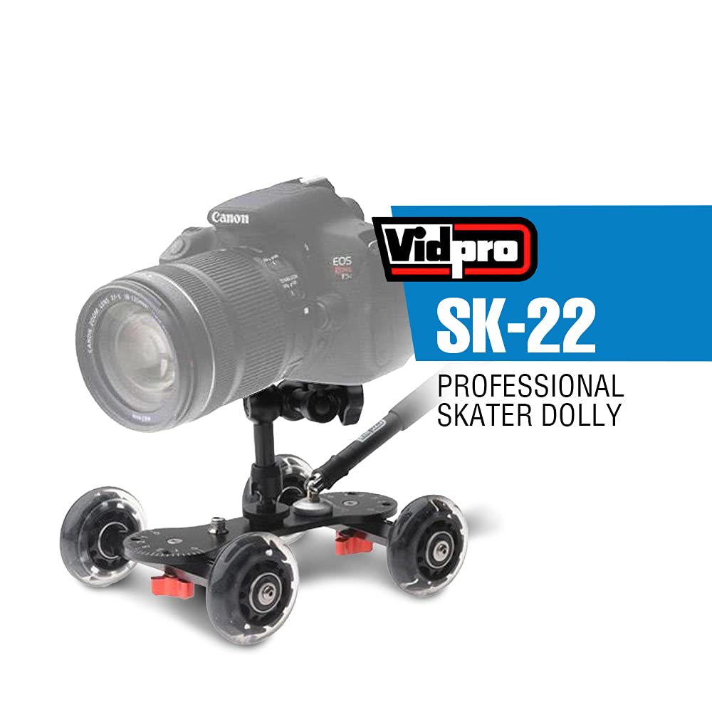Vidpro Sk 22 Professional Skater Dolly   Rolling Slider For Dlsr Cameras & Camcorders Ideal For Low Level Shooting & Panning 25