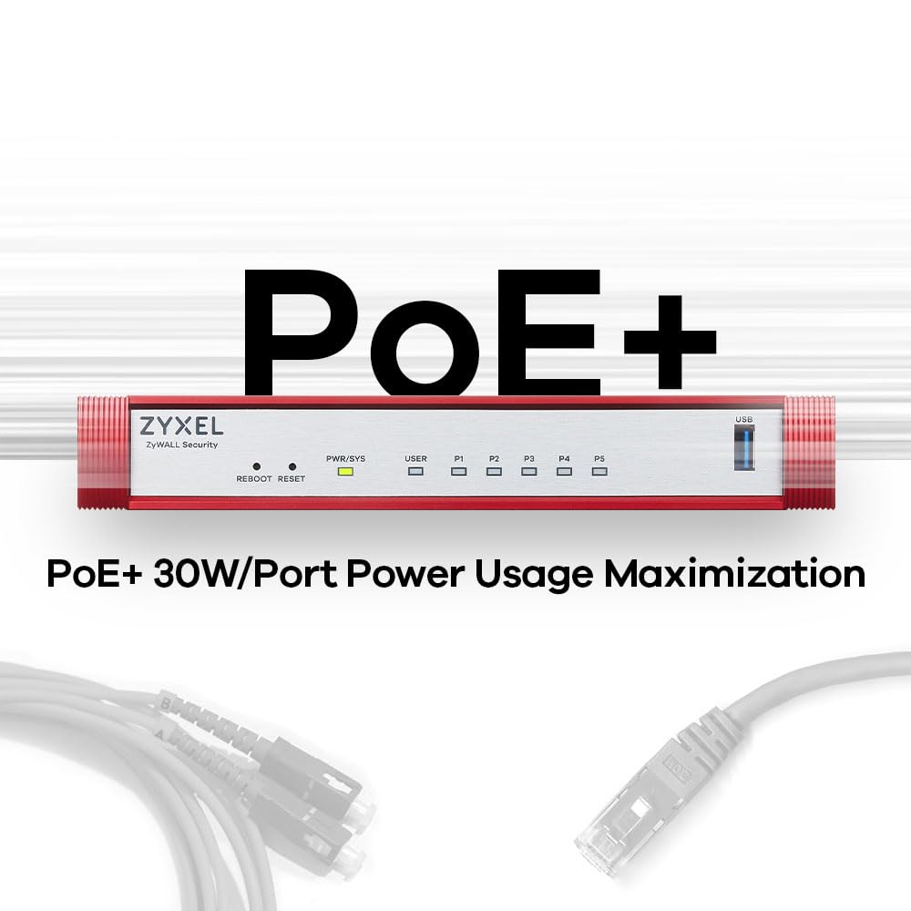 Zyxel Zywall Firewall Usg Flex 50Hp Hardware Only | Poe+ | High Speed Cyber Security Firewall | Vpn | Nebula Cloud Option [Usgfl