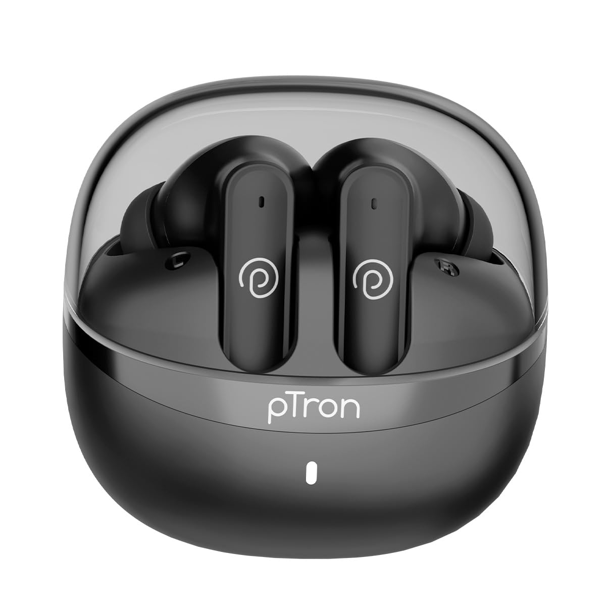 Ptron Bassbuds Indie InEar Tws Earbuds W/ 10Mm Drivers, 45Hrs Playtime, Dual Hd Mic & AiEnc Calls, Custom Eq, Mobile App, Blue