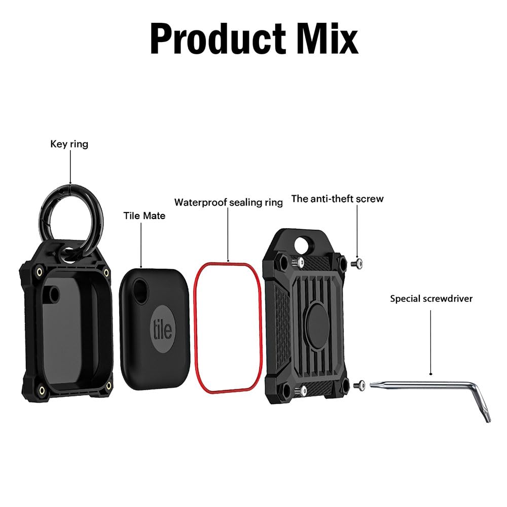 Tile Mate 2022 Tracker Case, Anti Scratch Waterproof Cover With Keychain, Finder And Item Locator Cover For Carabiner, Keys, Bag