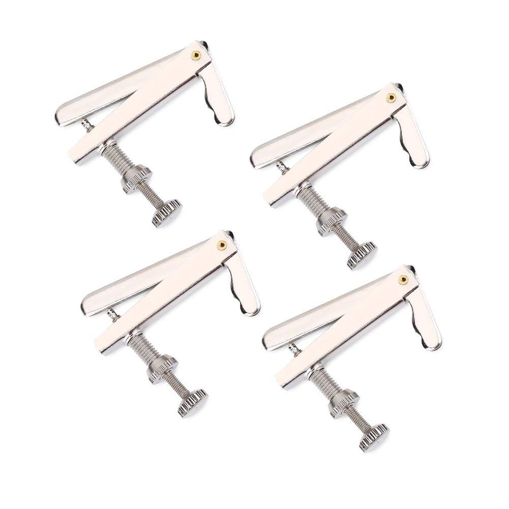 Vbestlife Cello String Fine Tuner, 4Pcs Metal Fine Tuners String Adjusters Replacement Parts For 3/4 4/4 Cello(Silver)