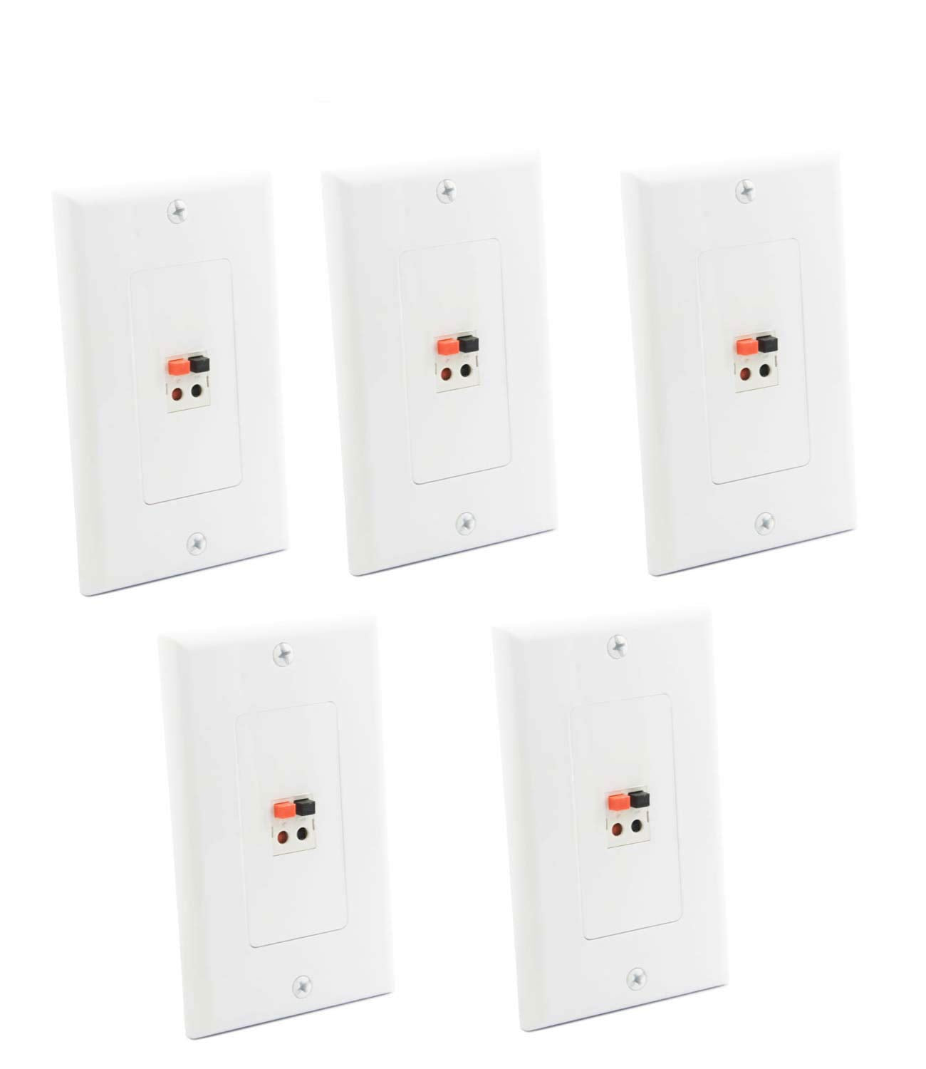 Diytech Premium Speaker Wall Plate   Speaker Wire Wall Plate Spring Loaded, Audio Wall Plate, Home Theater Wall Plate, Speaker W