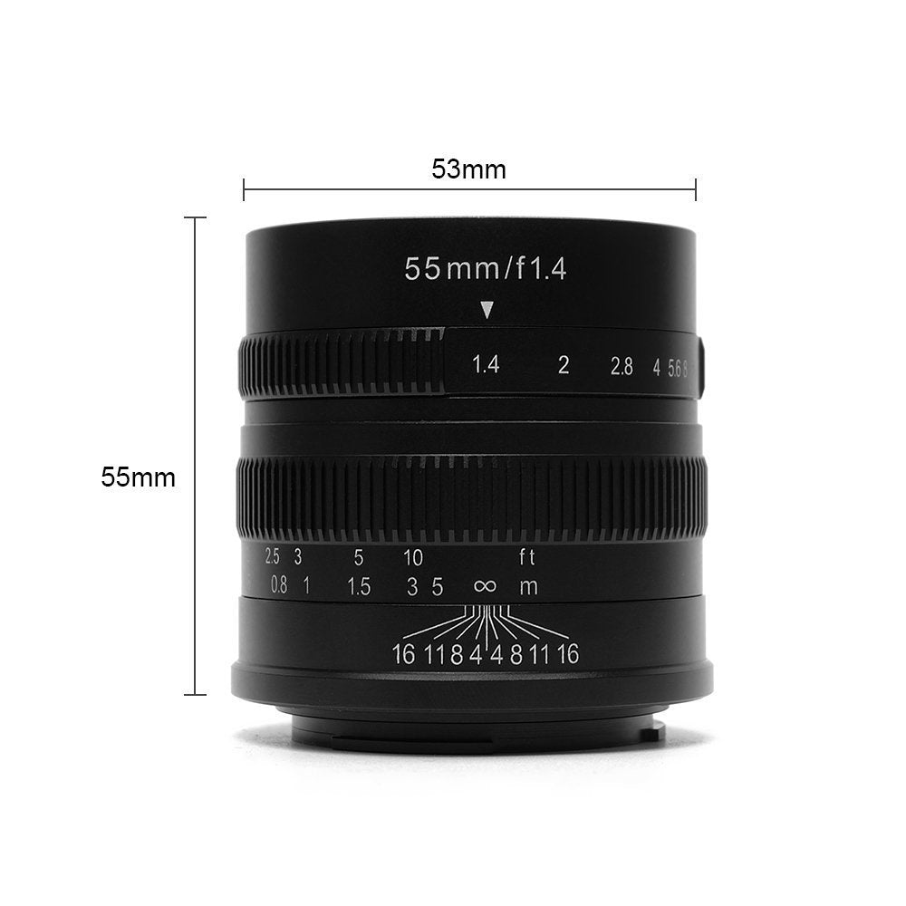 7Artisans 55Mm F1.4 Aps-C Manual Fixed Lens For M4/3 Mount Cameras Panasonic G1 G2 G3 G4 G5 G6 G7 Gf1 Gf2 Gf3 Gf5 Gf6 Gm1 Olympu