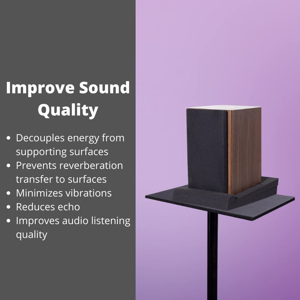 True North Studio Monitor Isolation Pads Pair (6.5 8 Inch Speaker Isolation Pads)   Studio Monitor Pads   Sound Pads   Bookshelf