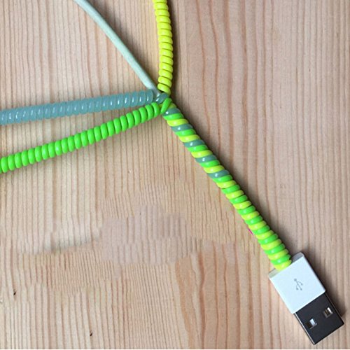 Vizgiz 7 Pack Spiral Cable Protector Sleeve Saver Universal Usb Charging Cable Cover Cord Rope Wrap Strain Relief Anti Fracture