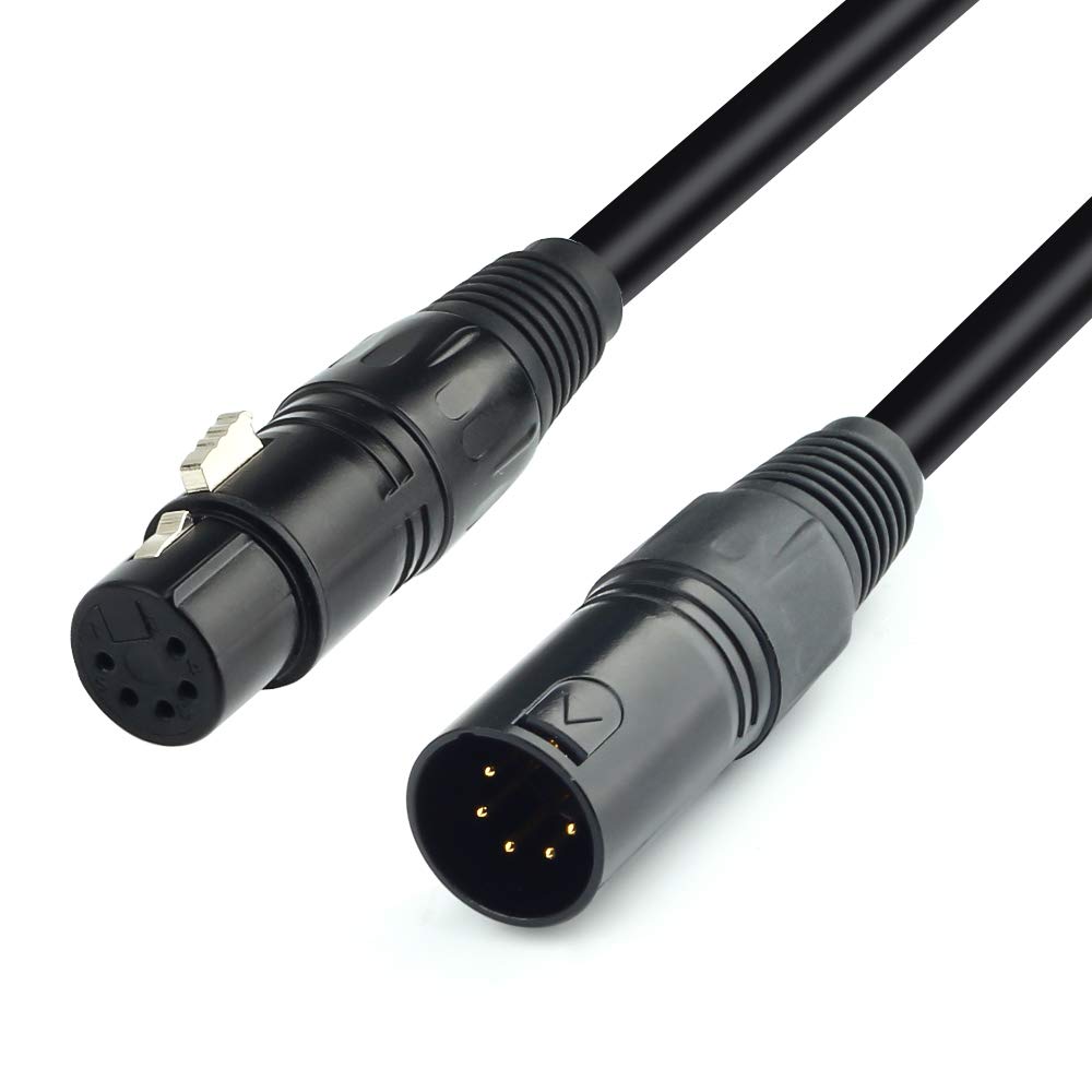 Siyear Dmx 512 Xlr 5 Pin Male To Xlr 5 Pin Female Dmx Lighting Cable(10 Feet/3M)