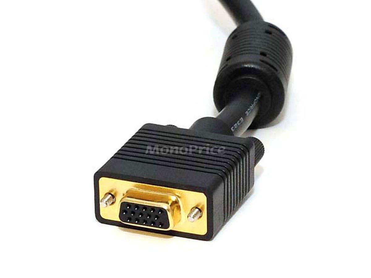 Monoprice 6Ft Svga Super Vga M/F Monitor Cable W/ Ferrites