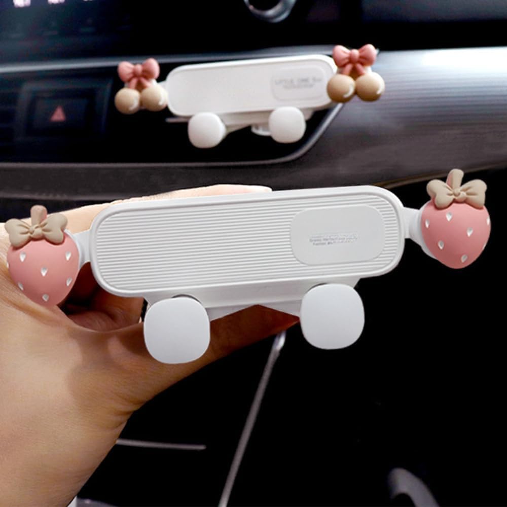 Loizziuy Strawberry Car Cradle Phone Holder - Strawberry Stuff Decor Air Vent Holder (Strawberry)