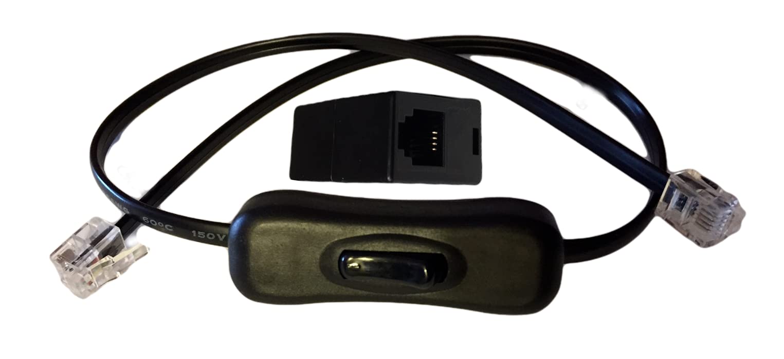 Power Button On/Off Disconnect Switch For Telephone Land Line Phone Cord Cable