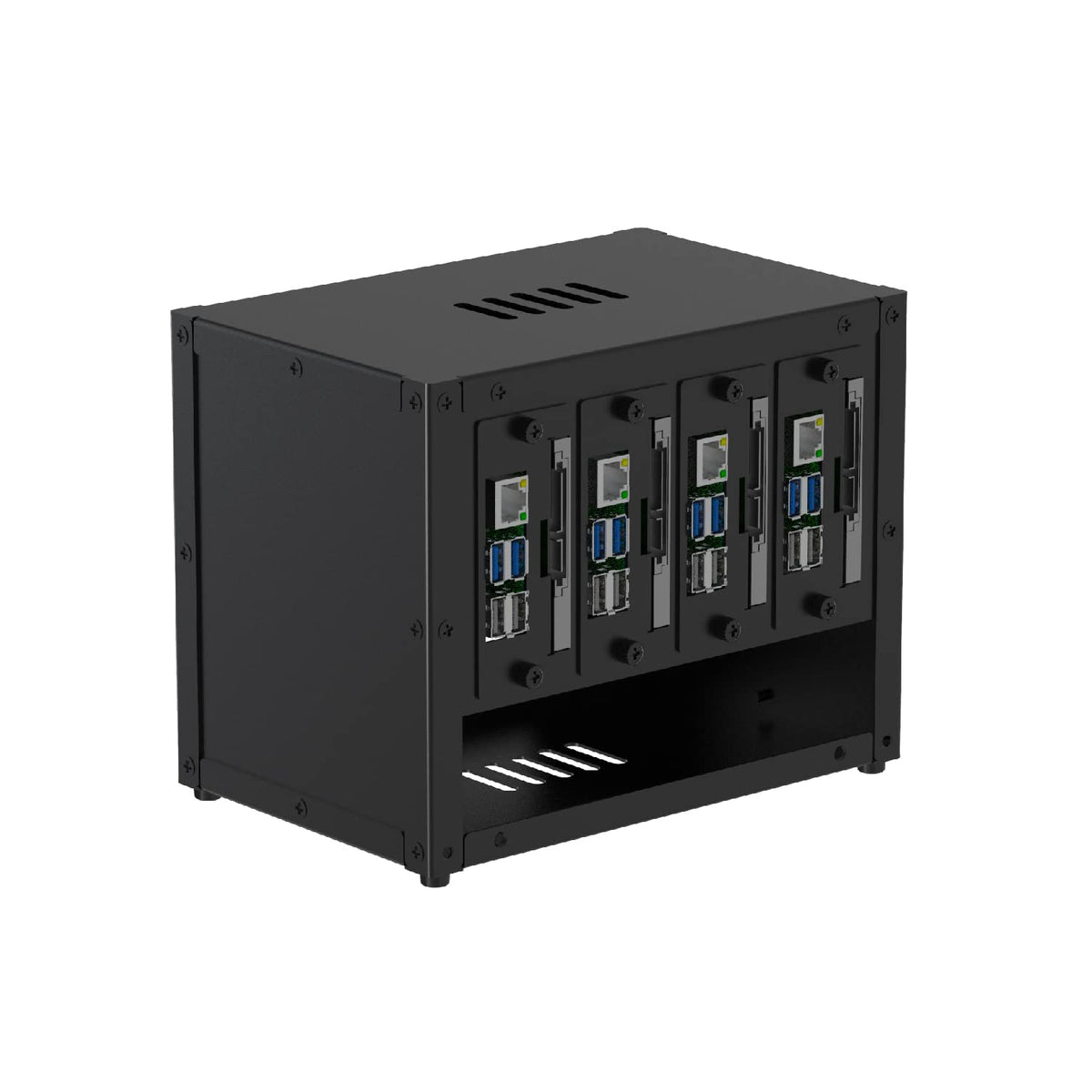 Uctronics Upgraded Complete Enclosure For Raspberry Pi Cluster, With 4 Removable Mounting Brackets For Pi 5, 4B, 3B+/3B, And Oth