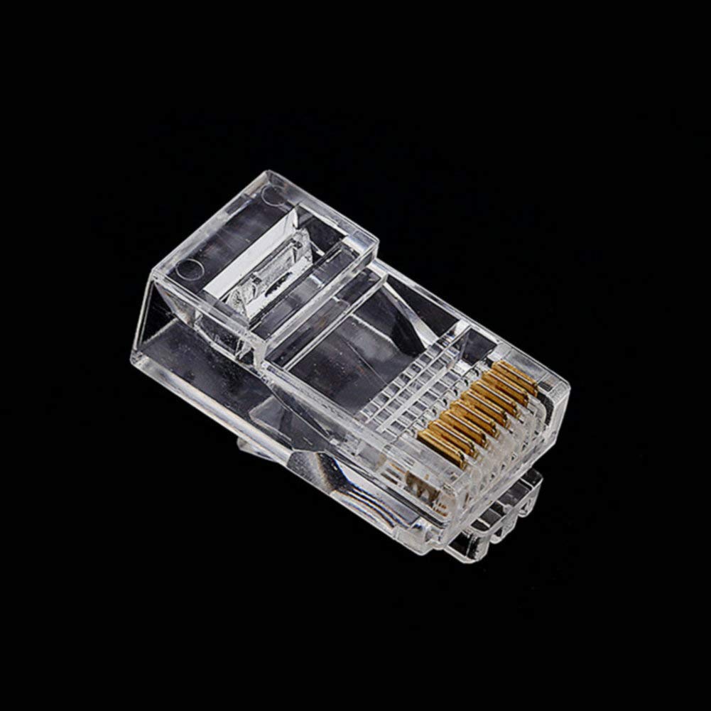 Fjiangyi 1000 Pcs Cat5 Rj 45 Ends, Cat5 Connector, Rj45 Connector, Ethernet Cable Crimp Connectors Utp Network Plug For Solid Wi