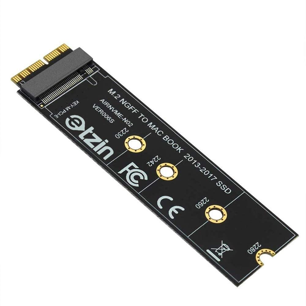 Etzin M.2 Nvme Ssd Convert Adapter Card Compatible With Macbook Air Pro Retina (Year 20132017), Nvme/Ahci Ssd Upgraded Kit For 