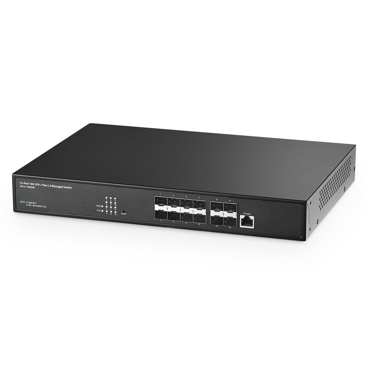 Binardat 12 Port 10 Gigabit Sfp Managed Switch, Support 1G Sfp And 10G Sfp+ Module, 240Gbps Bandwidth, L3 Web/Cli Managed, Metal