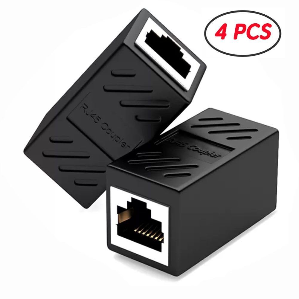 Rj45 Ethernet Coupler, Aoiutrn 4 Pack Rj45 Lan Internet Female To Female Network Extender Connector 10Gbps Extension Adapter For