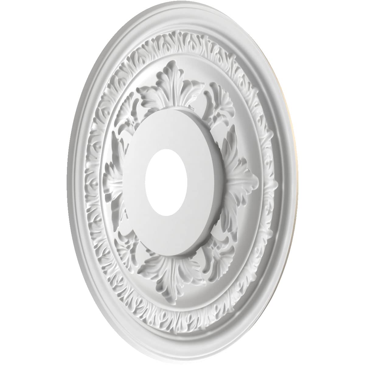 Ekena Millwork Cmp19Bacsv Baltimore Thermoformed Pvc Ceiling Medallion (Fits Canopies Up To 7 3/4), 19Od X 3 1/2Id X 1P, Metalli