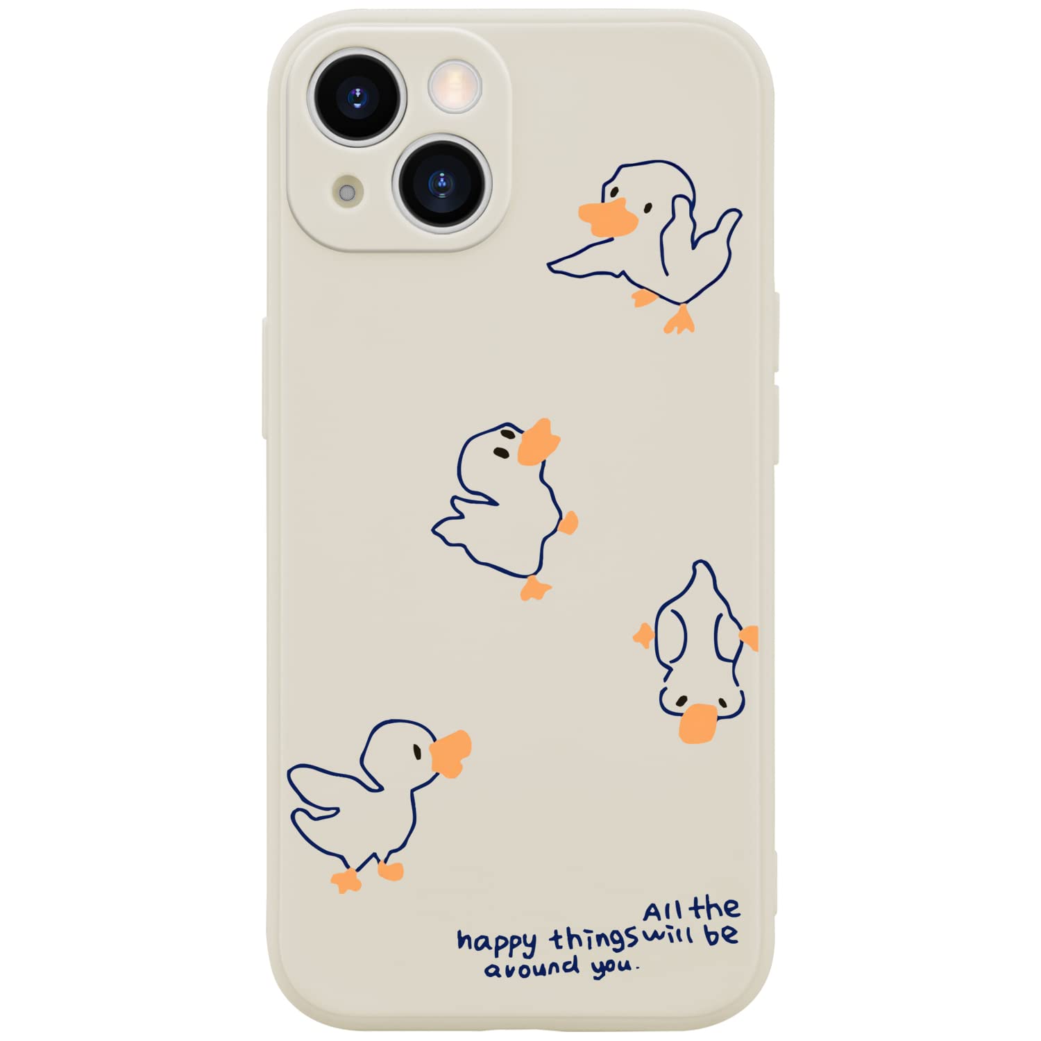 Wihytec Lovely Duck Phone Case for iPhone 17 Cartoon Duck Case Cover Liquid Silicone Soft Gel Rubber Anti-Scratch Girly Women Ma