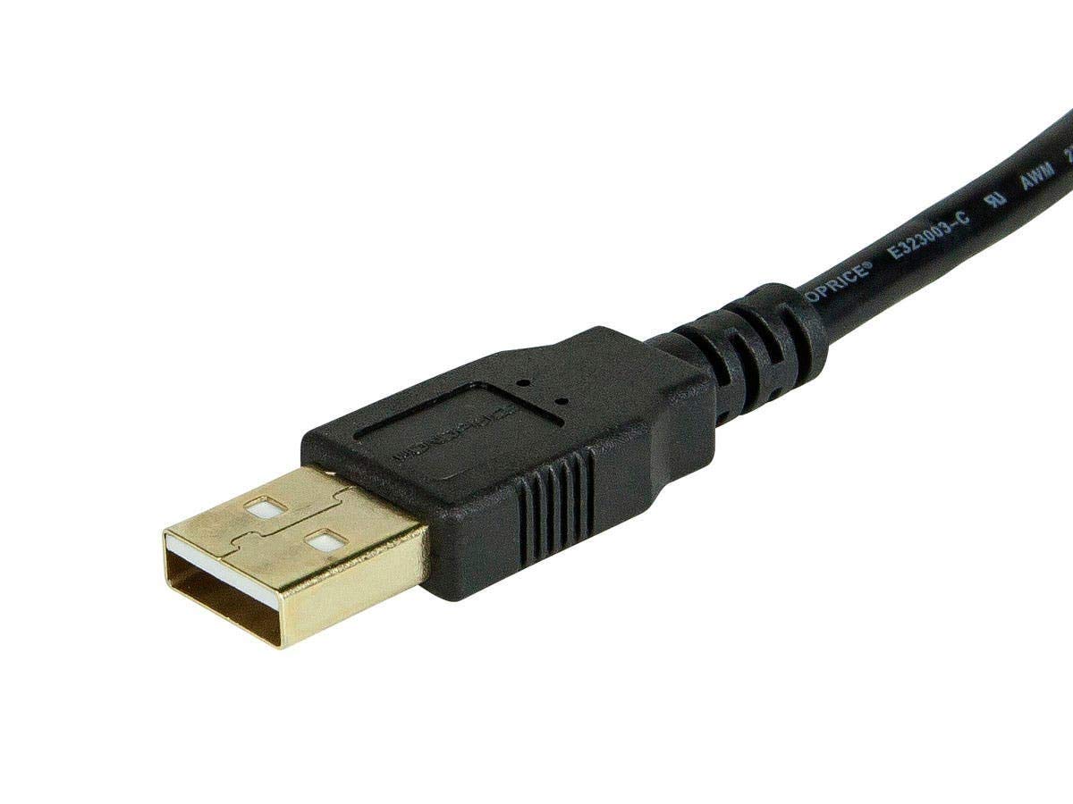 Monoprice Usb Type A To Usb Type A Female 2.0 Extension Cable   1.5 Feet   Black (5 Pack) 28/24Awg, Gold Plated Connectors