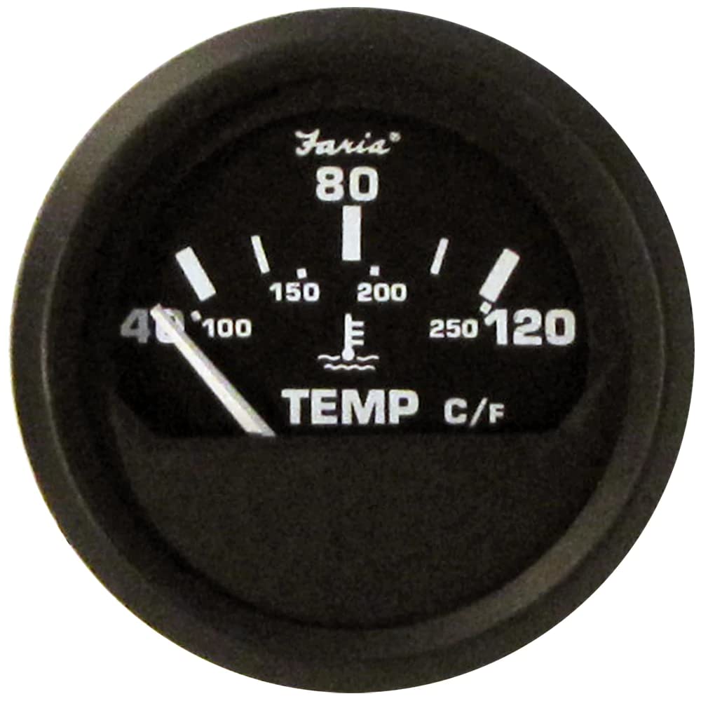 Faria Beede INSTRUMENTS Faria 12814 Euro Water Temperature Gauge 40-120C (Metric) - 2