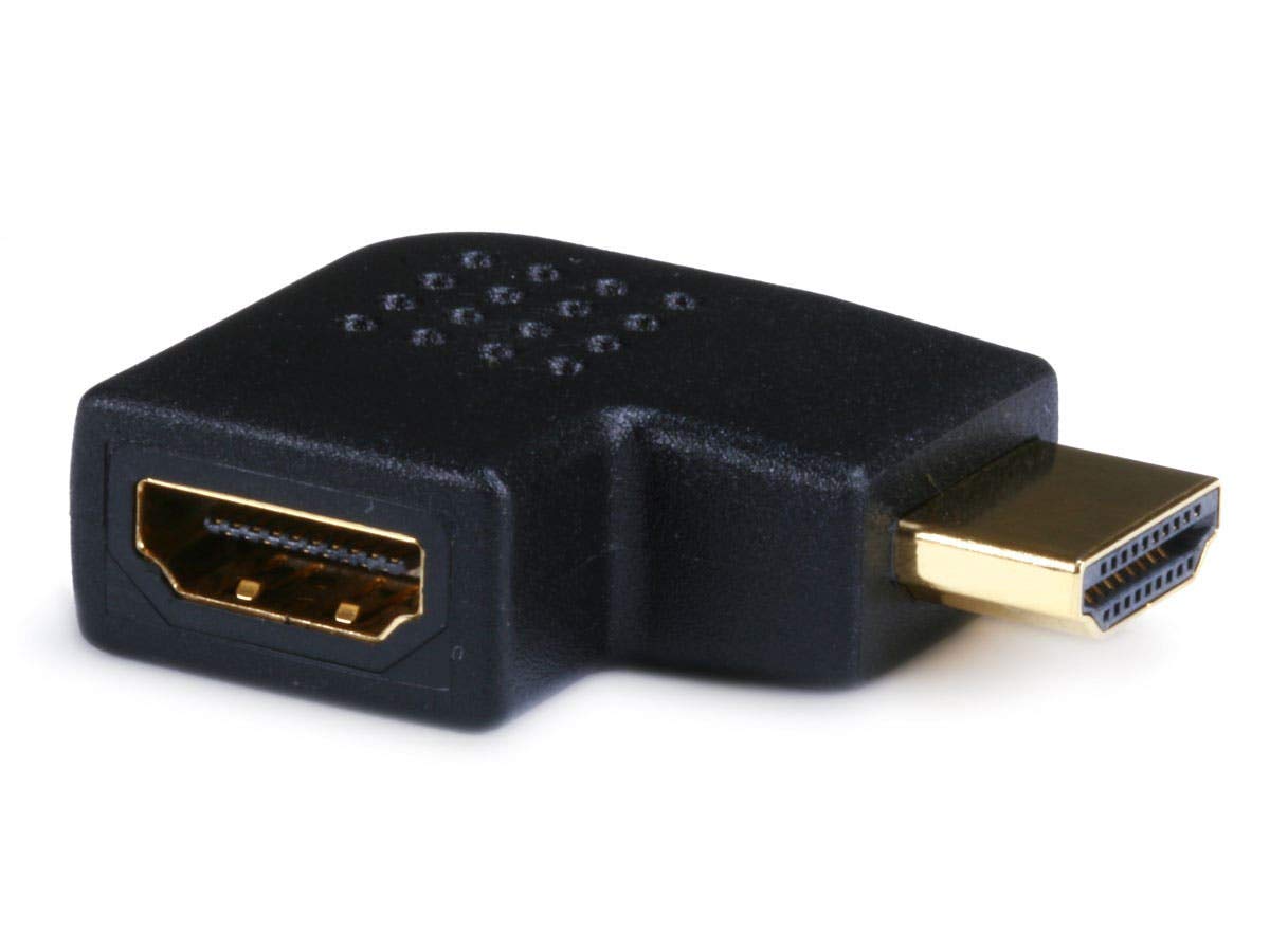 Monoprice Hdmi Right Angle Port Saver Adapter (Male To Female)   270 Degree   Vertical Flat Right