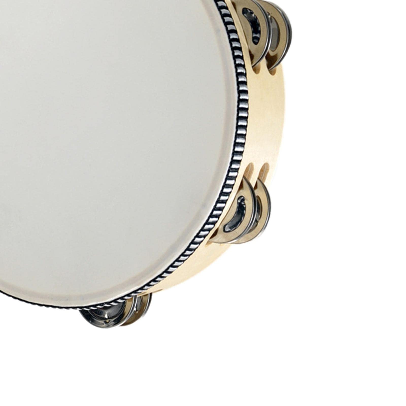 LICHTS Wooden Handheld Tambourines Metal Jingles Percussion for Church Party Adults 8inch Wood