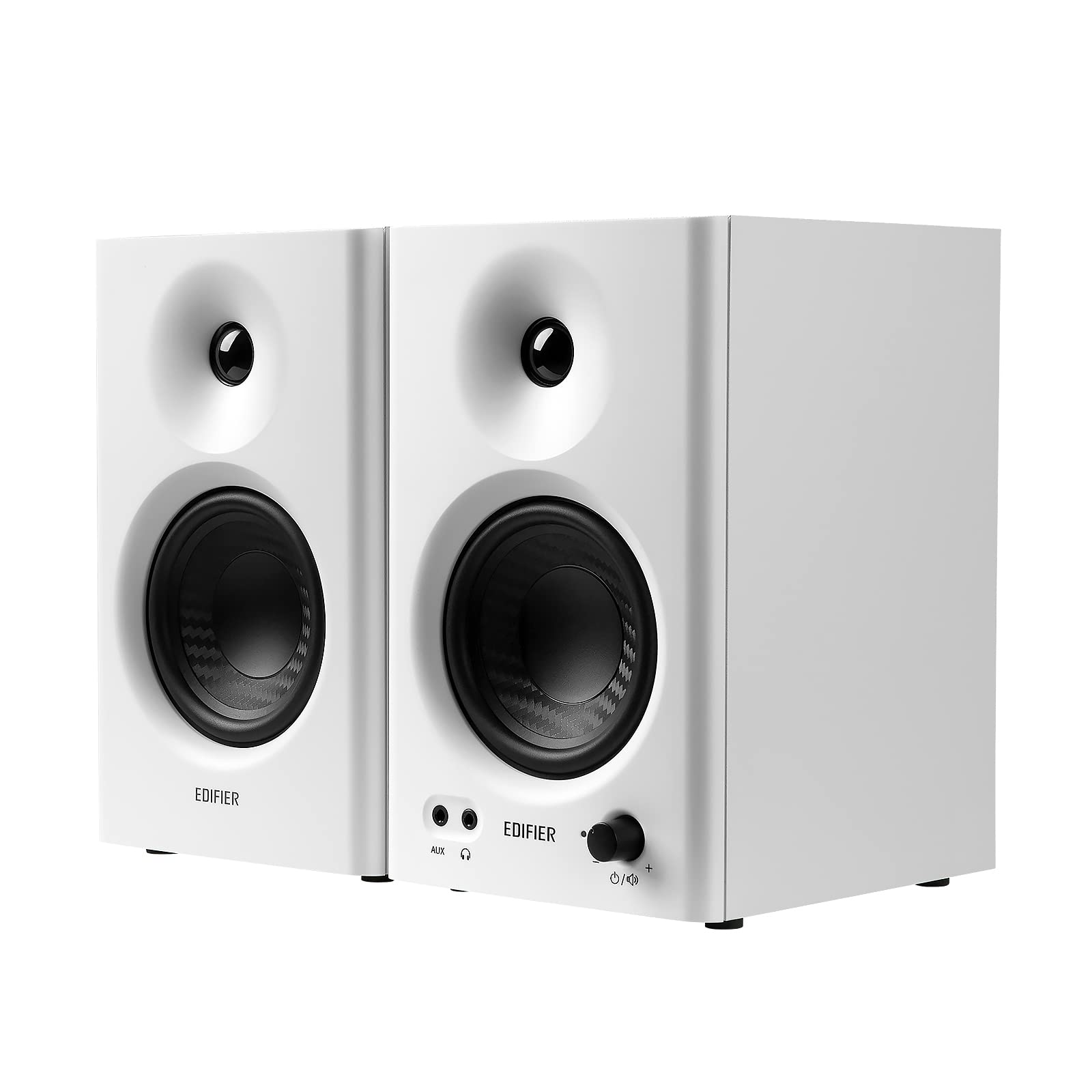 Edifier MR4 Powered Studio Monitor Speakers, 4 Active Near-Field Monitors Speaker - White (Pair)