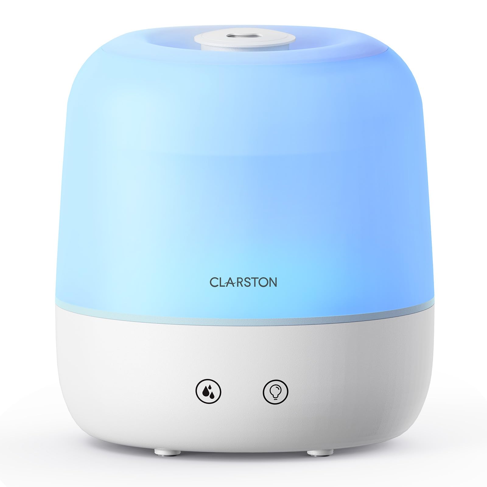 Clarston 2L Cool Mist Humidifier for Bedroom with 360 Adjustable Nozzle, High and Low Mist Levels, Ultra-Low Noise, Light-Off, N