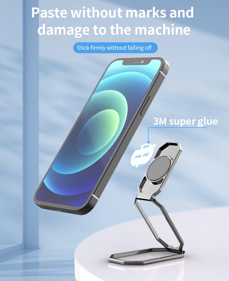 Rimyam Phone Ring Holder Finger Kickstand Foldable Cellphone Stand 360 Rotation Metal Ring Grip For Magnetic Car Mount Compatibl