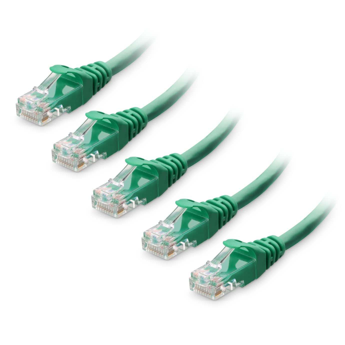 Cable Matters 10Gbps 5 Pack Snagless Short Cat 6 Ethernet Cable   3ft, Cat 6 Cable, Cat6 Cord, Ethernet Cord, Green