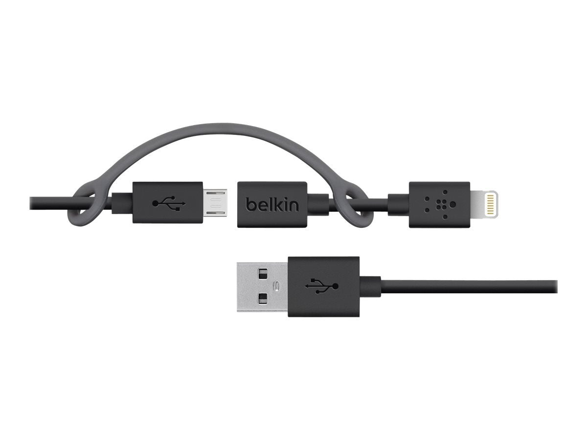 Belkin 3 Feet Micro USB Cable with Lightning Connector Adapter   Retail Packaging   Black