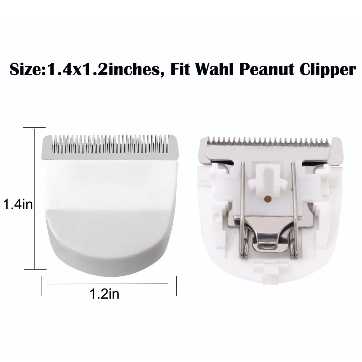 2Pcs White Professional Peanut Clippers/Trimmers Snap On Replacement Blades #2068 300 Fits Compatible With Peanut Hair Clipper