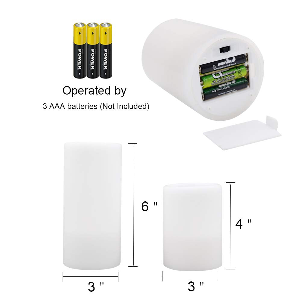 Eldnacele Flameless Flickering Candles Battery Operated Real Wax White Color With 8 Hours Timer For Christmas Home Decoration An