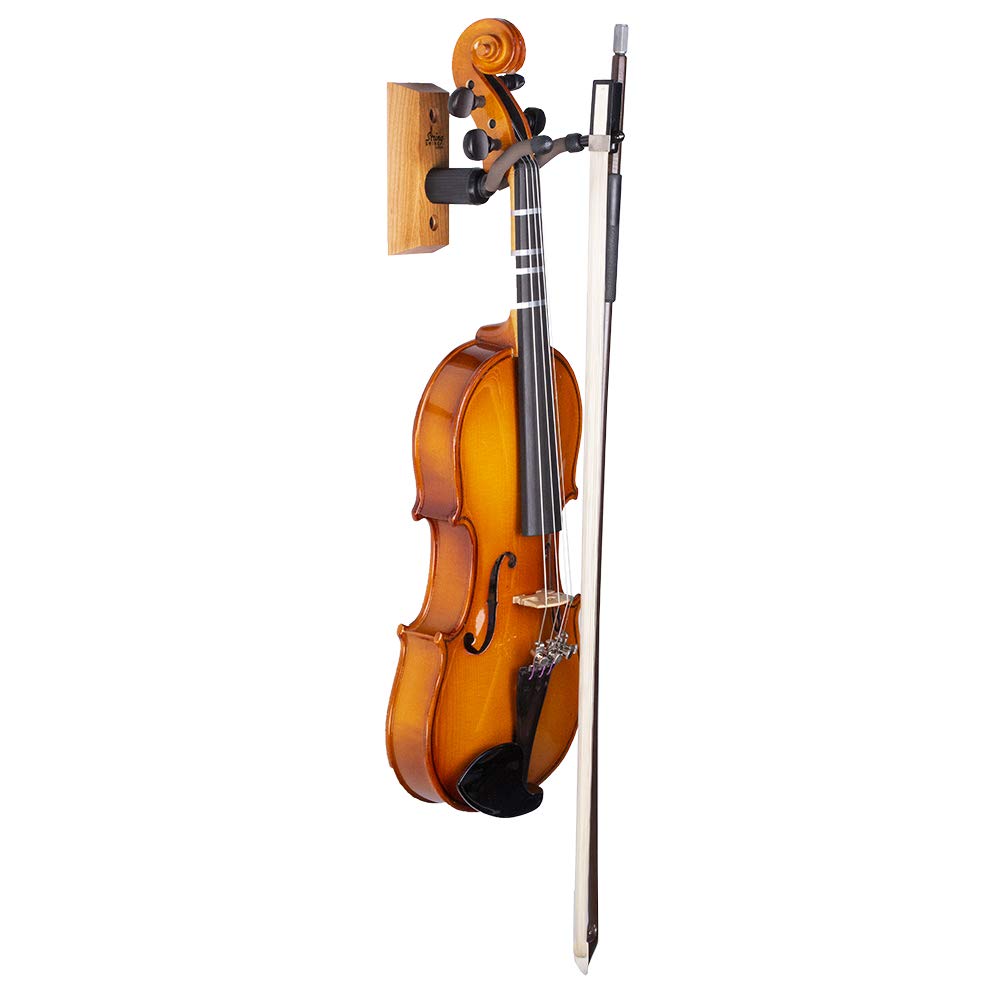 String Swing Hardwood Home & Studio Violin Hanger Wall Mount   For Small Violins And Violas   Cherry