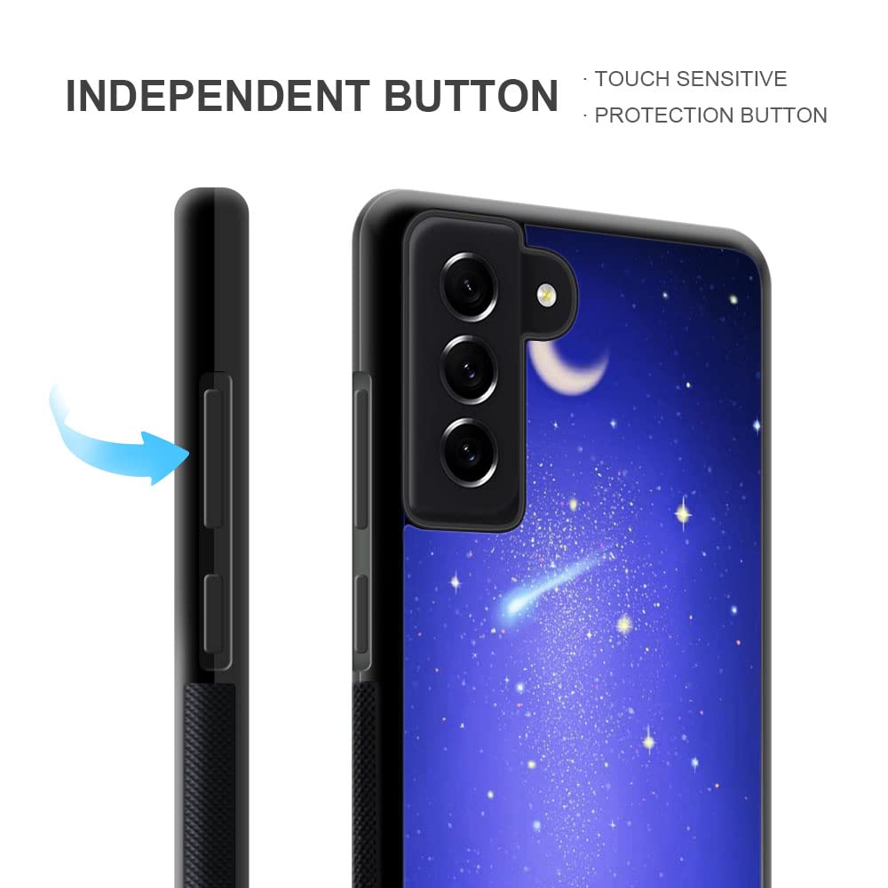 ZHEGAILIAN Samsung Galaxy S23 Phone Case Blue Moon Cat Shockproof Non-Slip Soft TPU PC Bumper 6.1 inch