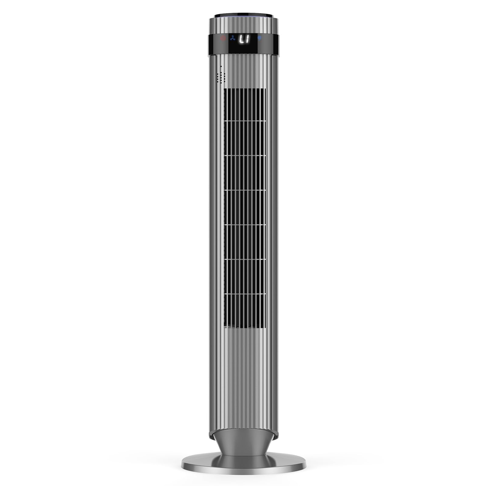 OLIXIS Tower Fan for Bedroom, Floor Standing Fan with Remote, 12H Timer, 5 Speeds, 4 Modes, LED Display, Portable Bladeless Osci