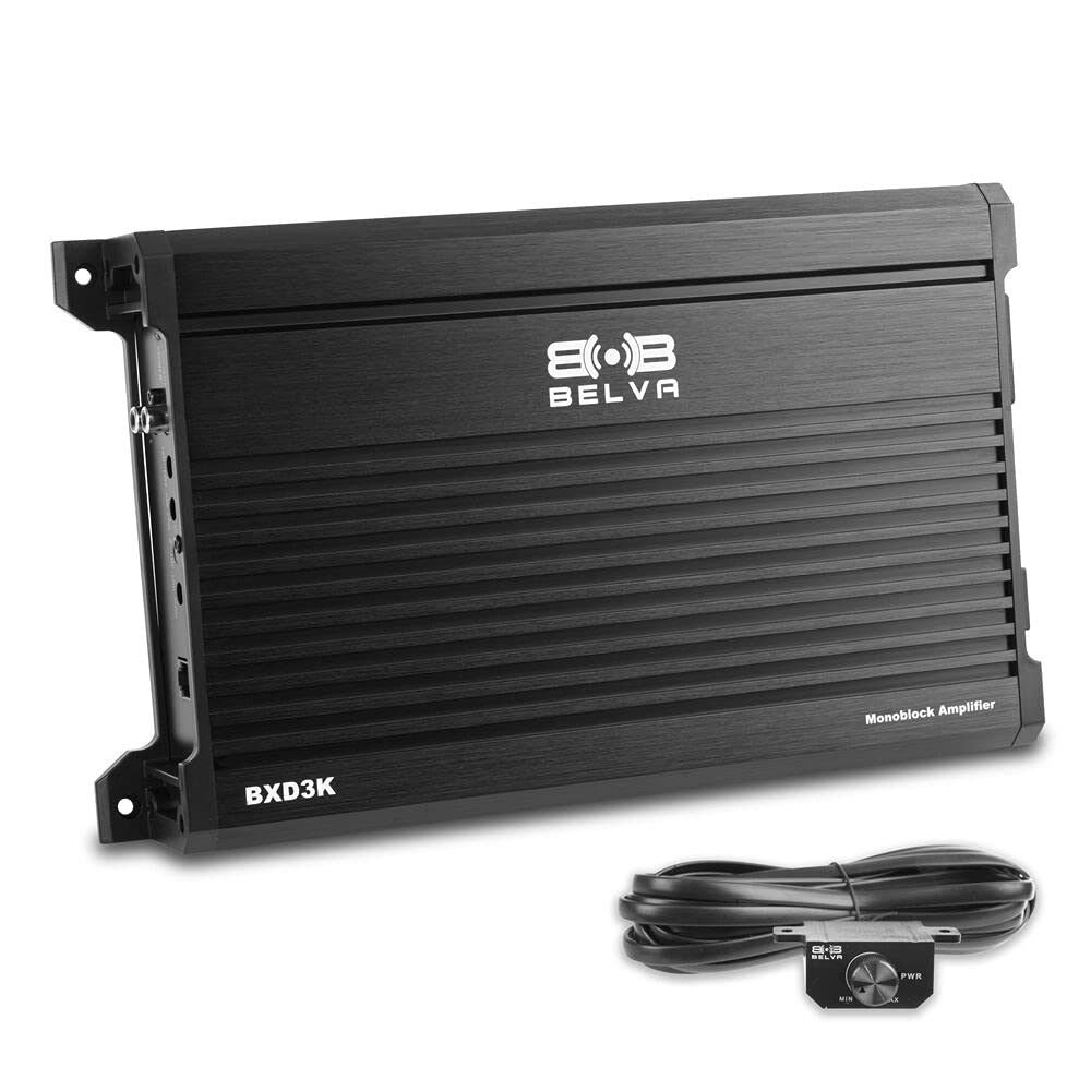Belva Bxd3K 3000W Peak Bx Series 1 Ohm Stable Class D Monoblock Car Audio Mosfet Amplifier With Remote Subwoofer Level Control