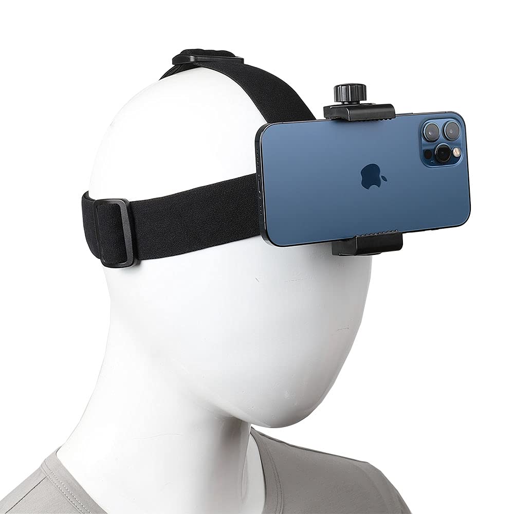Head Mounted Mobile Phone Holder,First Person View Video Outdoor Live Shooting Bracket With Phone Clip(4' 7') For Iphone Samsung Smartphones And Gopro Insta360 Sony Dji Action Camera Head Mount Strap