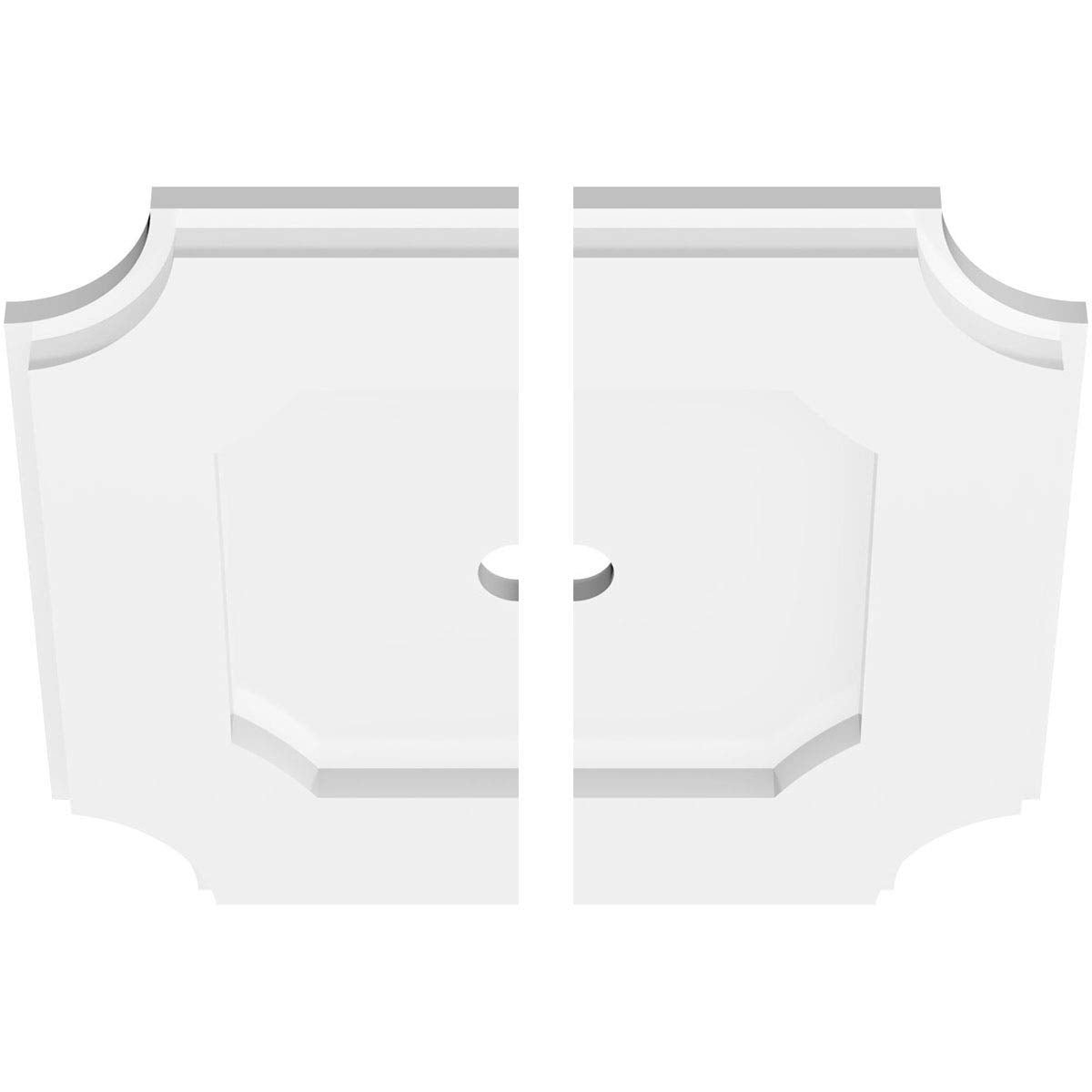 Ekena Millwork Cmp12Le2 01000 Locke Architectural Grade Pvc Contemporary, Two Piece Urethane Ceiling Medallions 12''Od X 1''Id X