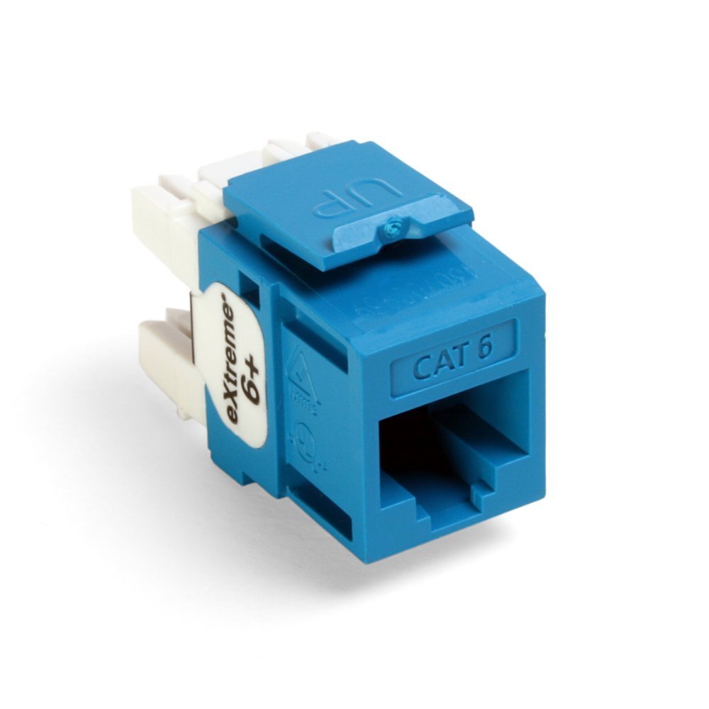 Leviton 61110 OL6 Extreme 6+ QuickPort Connector, CAT 6, Blue, 10 Pack