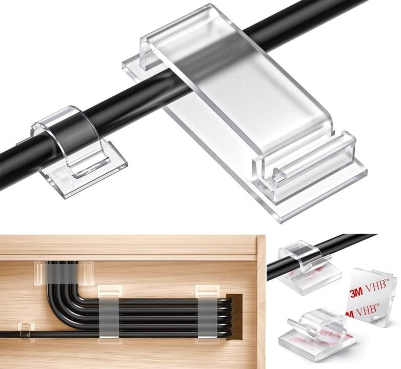 Invoss Cable Holder 30 Pieces, 15 Small Cable Organiser + 15 Large Cable Management, Cable Clips For Cable Management, Wire Hold