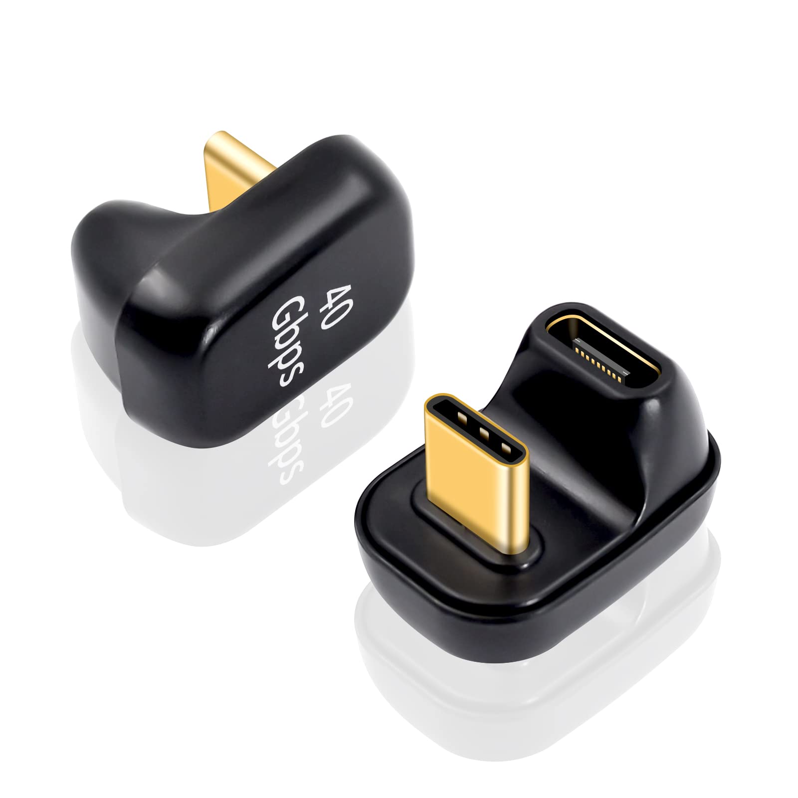 Duttek Usb C 180 Degree Adapter (1 Pack), U Shape Usb C Adapter 40Gbps, Usb Type C Male To Female Connector Adapter Support 100W