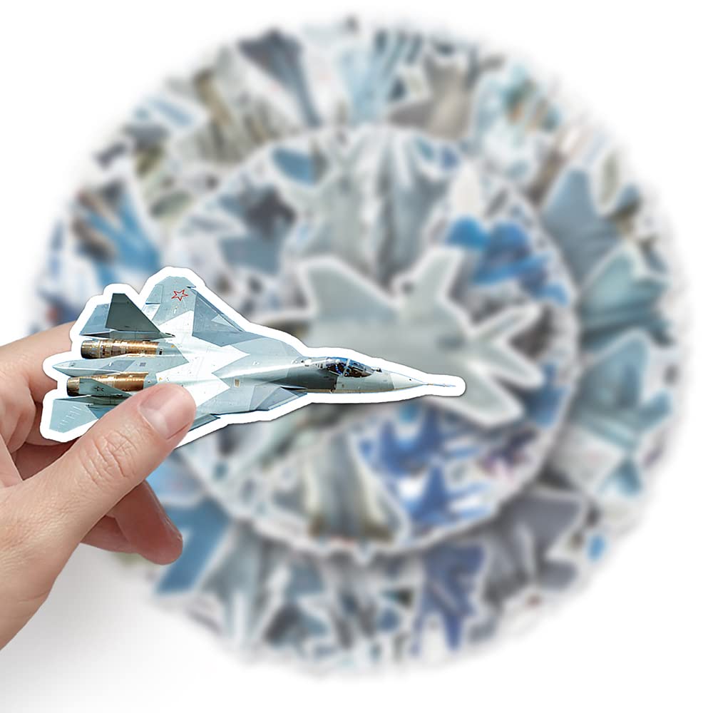 Fighter Plane Stickers For Boys Teens Girls|50 Pcs|Cartoon Waterproof Vinyl Stickers For Water Bottle Hydroflasks Laptop Tablet