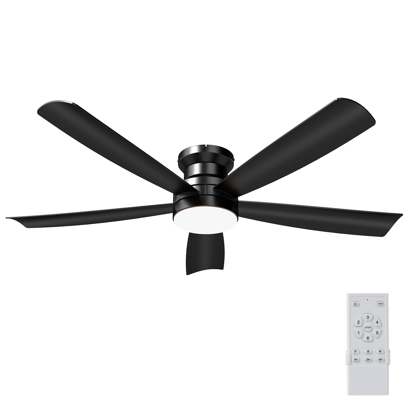 Tangkula 52    Ceiling Fan with Lights and Remote Control, 3CCT LED Light, 4H Timer, 6 Speeds, Quiet Reversible Motor, Low Profi