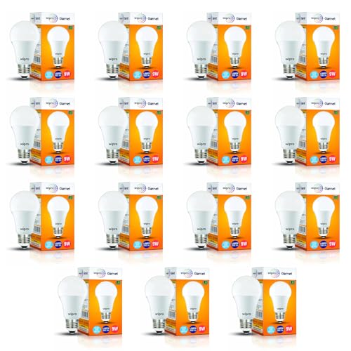Wipro Garnet 9W Led Bulb For Home & Office |Cool Day White (6500K) | E27 Base|220 Degree Light Coverage |4Kv Surge Protection |4