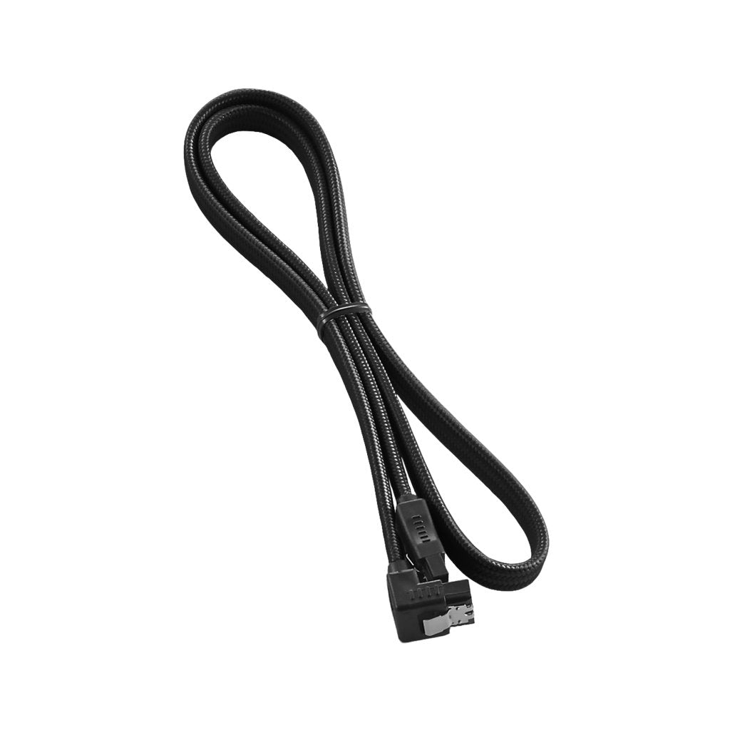 Cablemod Modflex Sleeved Right Angle Sata 3 Cable (Black, 60Cm)