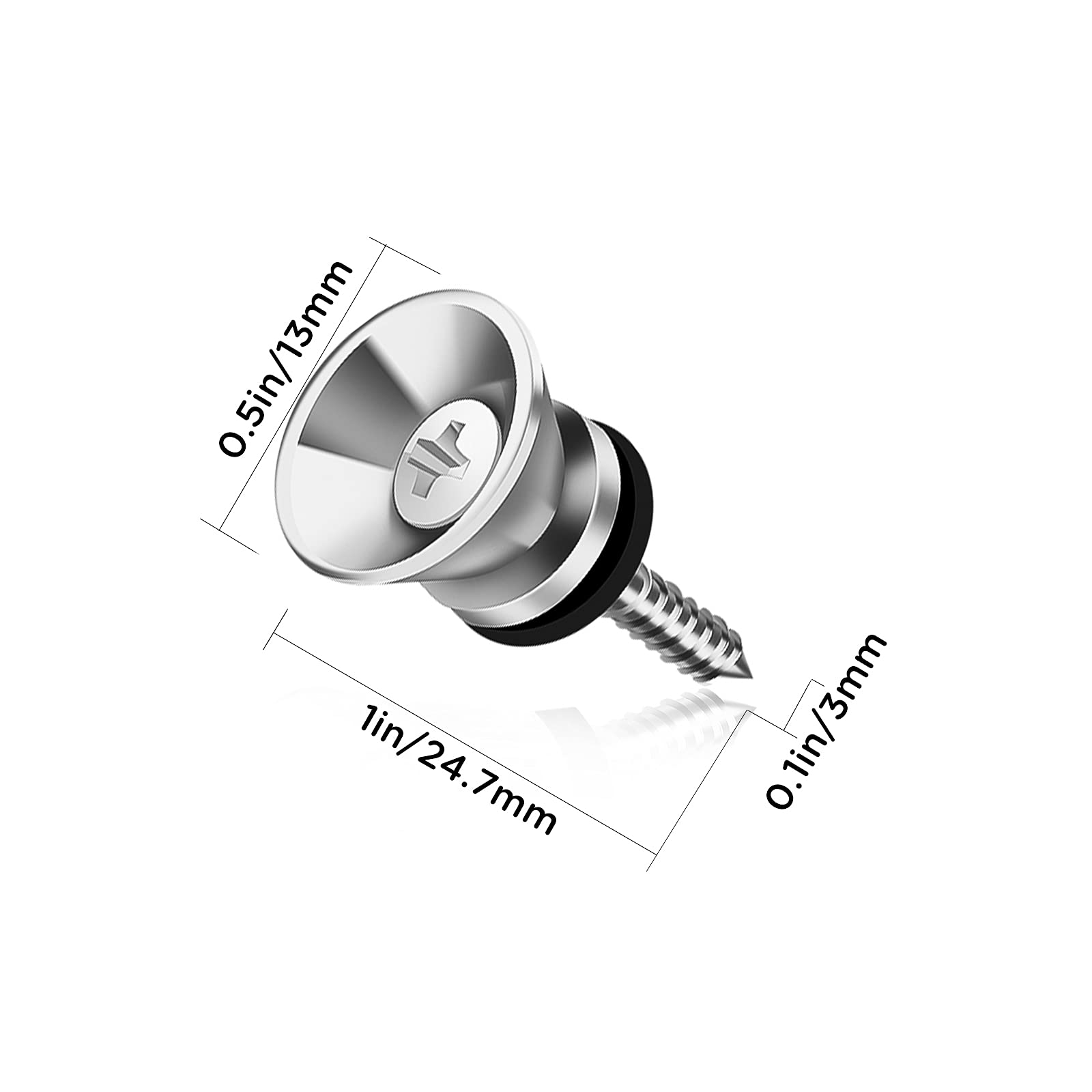 Savita 12 Pieces 0.9X0.5'' Guitar Strap Locks And Buttons Set, Strong Metal Guitar End Pins With Screws And Rubber Blocks For Ac