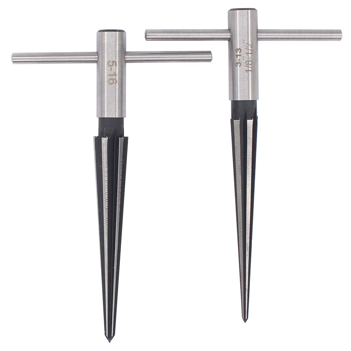 Applianpar T Shape Handle Taper Reamer 3 13Mm And 5 16Mm Bridge Pin Hole Hand Held Tapered Reamers 6 Fluted Chamfer Chaser Reami