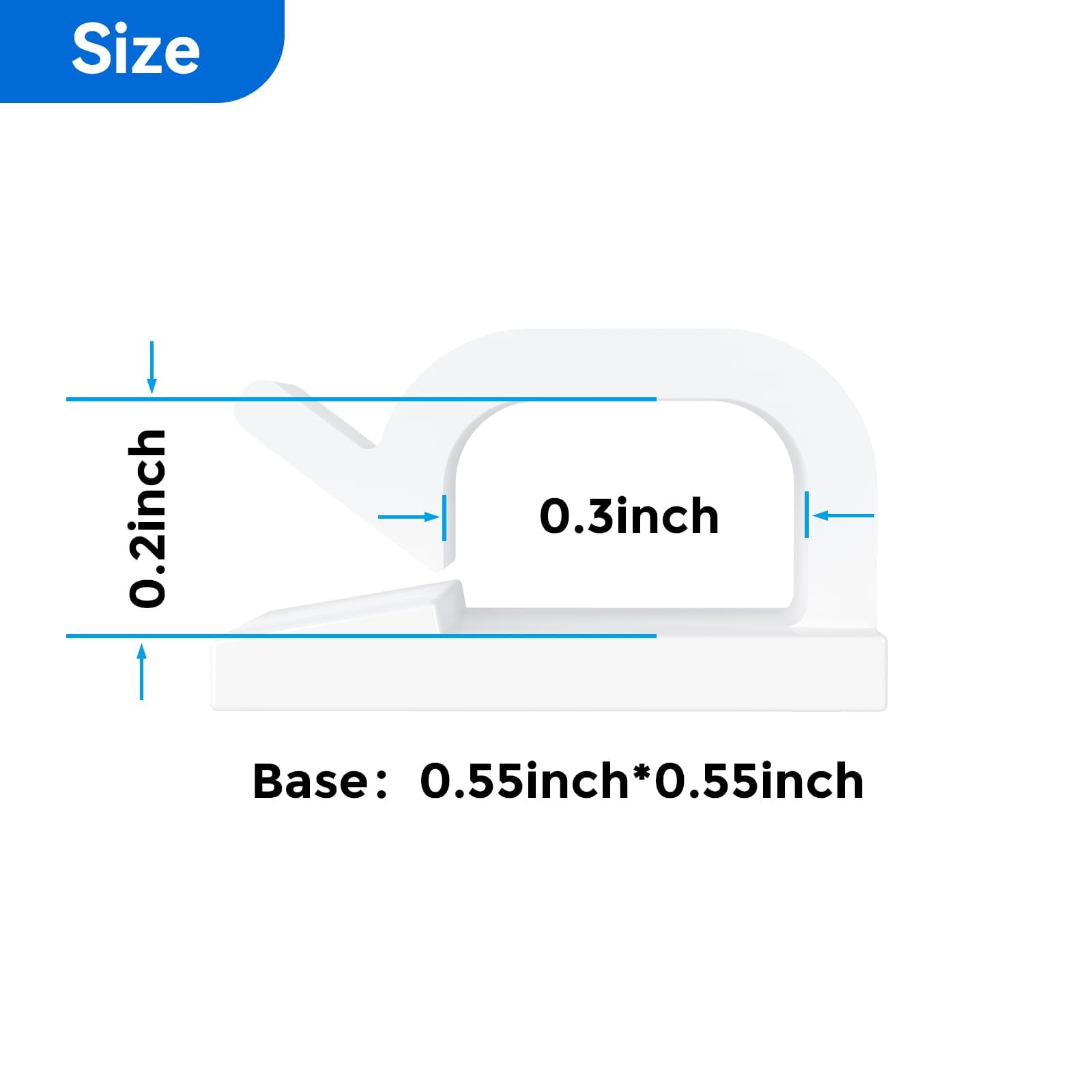 Yocice Cable Clips 50Pcs With Strong Adhesive Tapes,Wire Holder Organizer Cord Management For Car, Office And Home (White  Cc04(