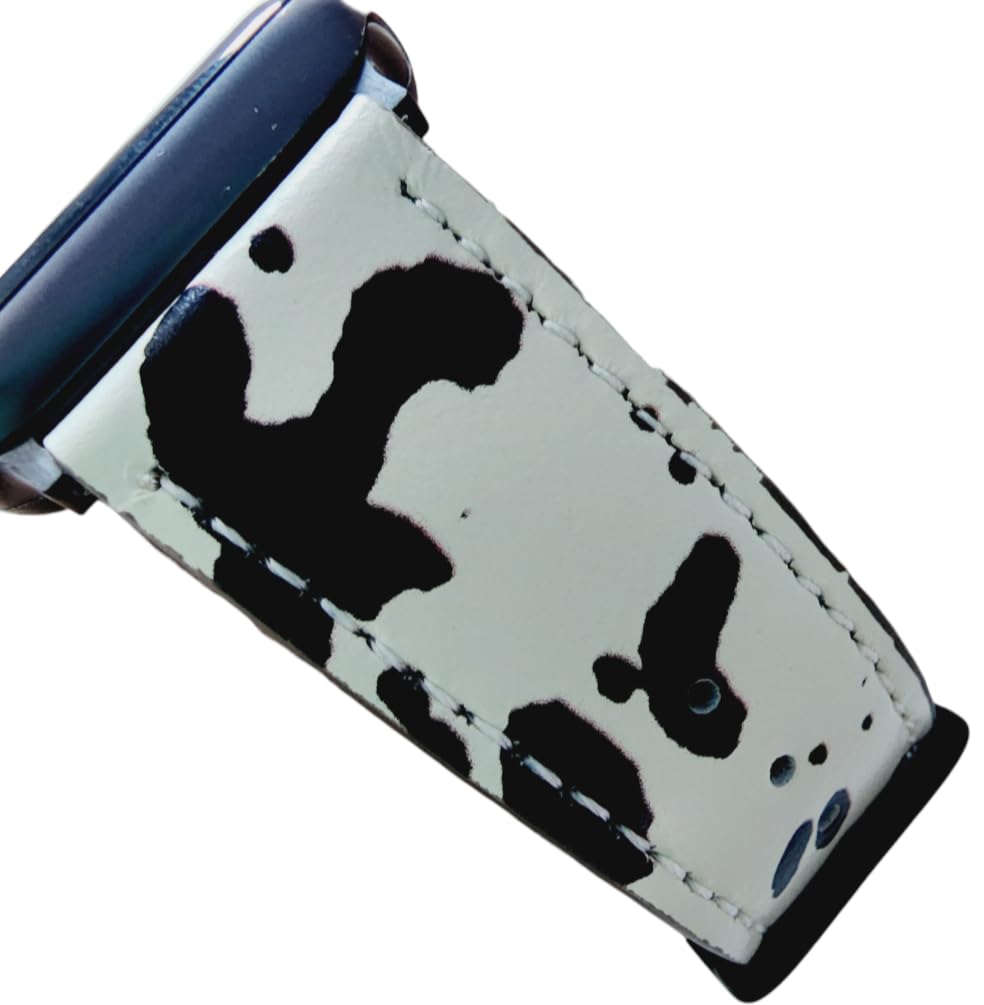 Dsaaplus Furry Cow Leather Band For Apple Watch Band 38Mm 40Mm 41Mm 42Mm 44Mm 45Mm 49Mm, Ultra2 1 Replacement Iwatch Strap~(42/4