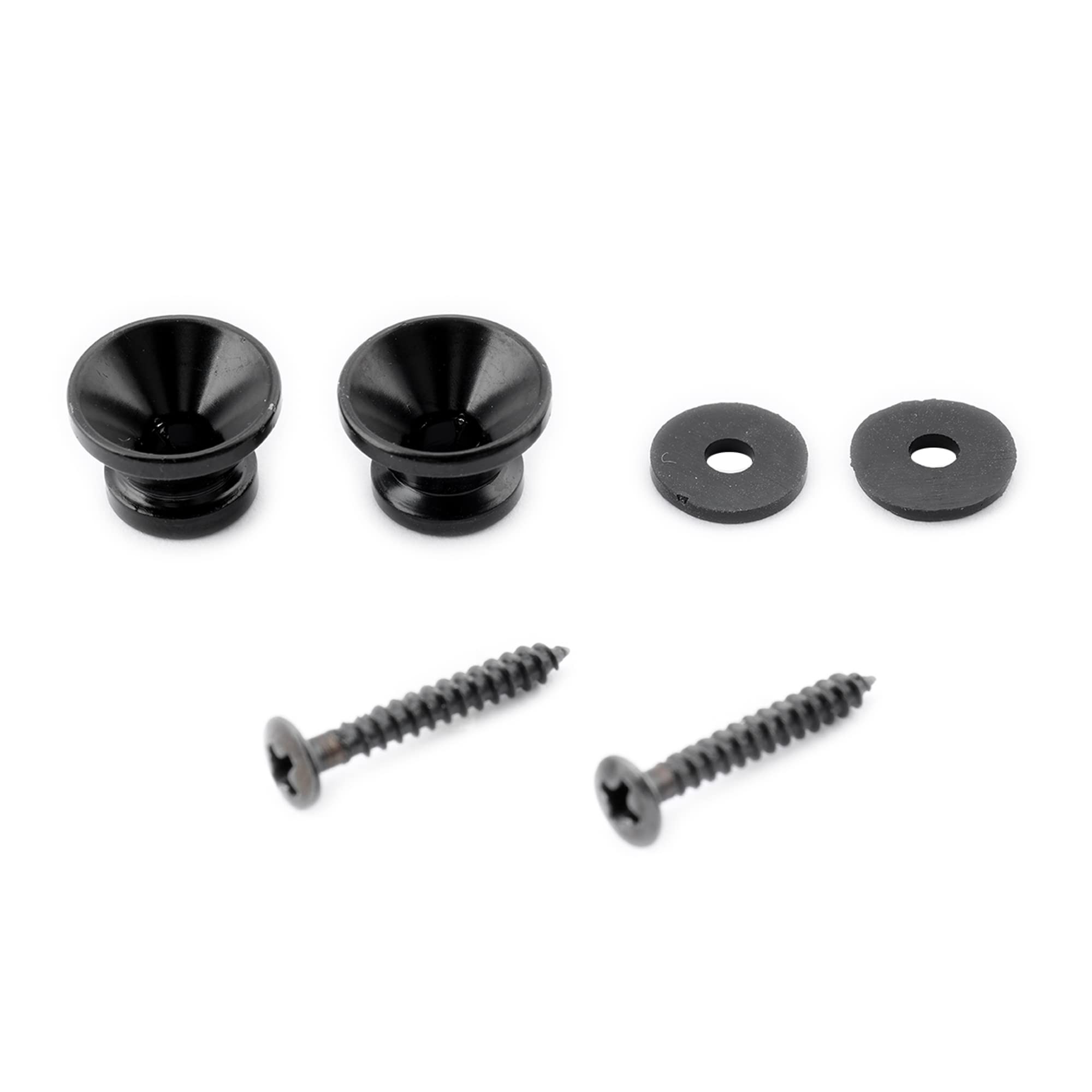 Musiclily Guitar Metal Small Strap Locks and Strap Buttons Metal End Pins for Acoustic Electric Guitar Bass Parts,Black (Pack of